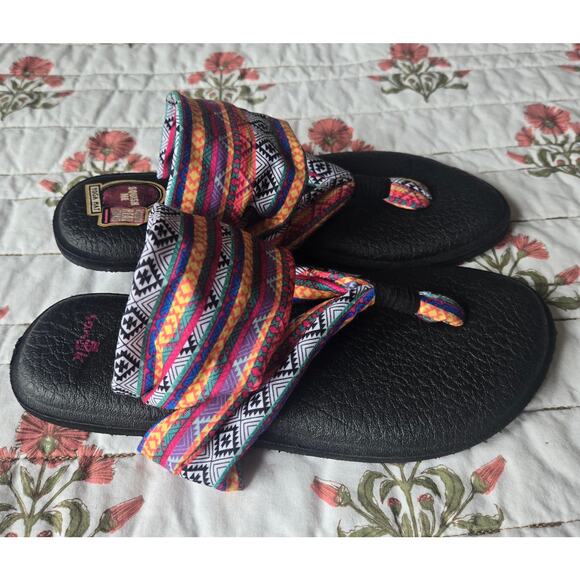 Sanuk Tribal Boho Ankle Wrap Yoga Wrap Sandal Cushioned Comfort Women's 6 - Picture 3 of 6